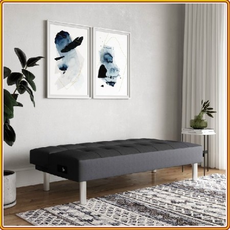 Serta Grey : Ghế Sofa Chuyển Đổi Thành Giường + Tích Hợp Ổ Cắm Điện Và Cổng USB - Màu Xám Grey